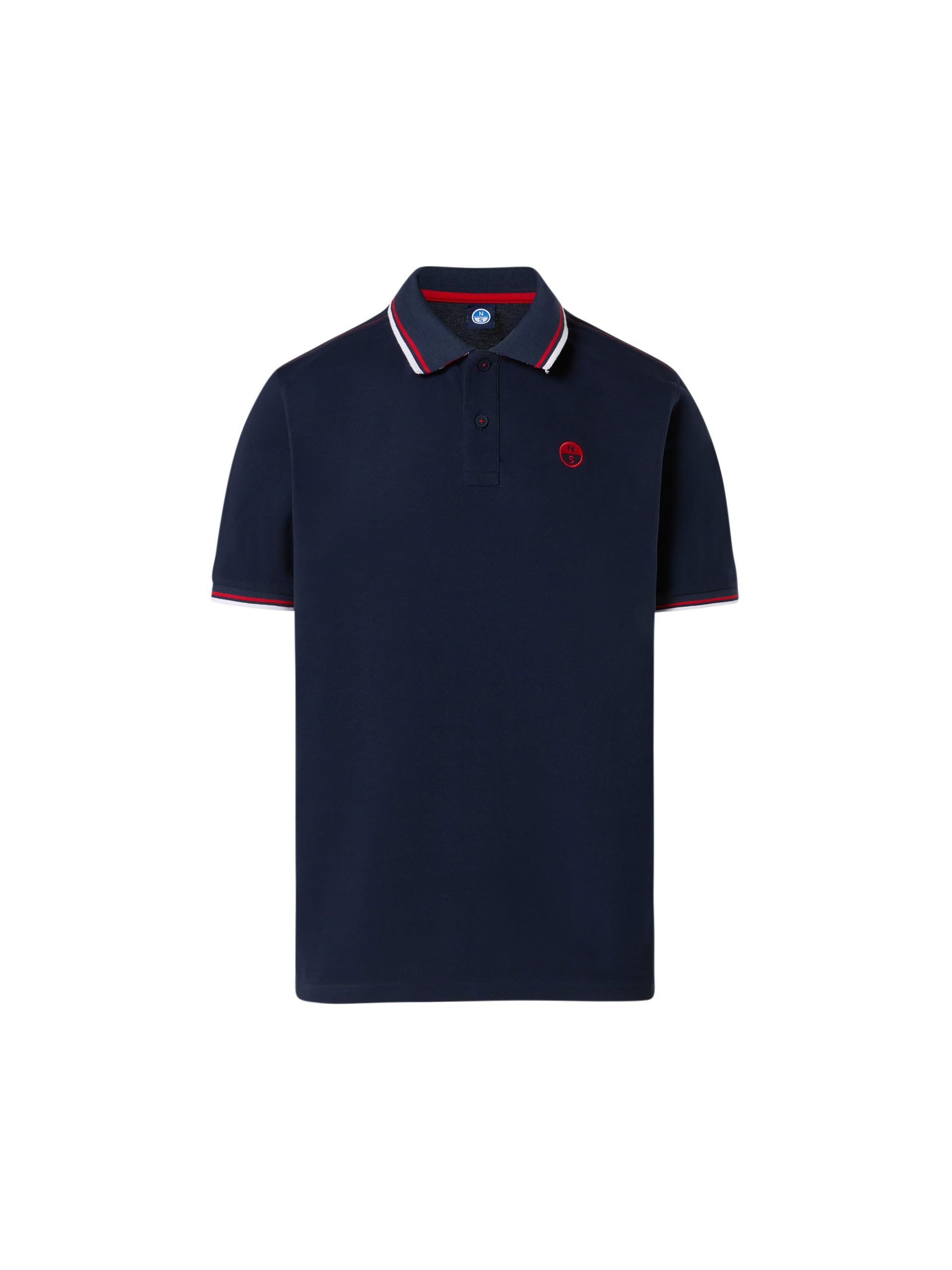 NORTH SAILS Polo Uomo in piqué di Cotone Organico con Dettagli a Righe