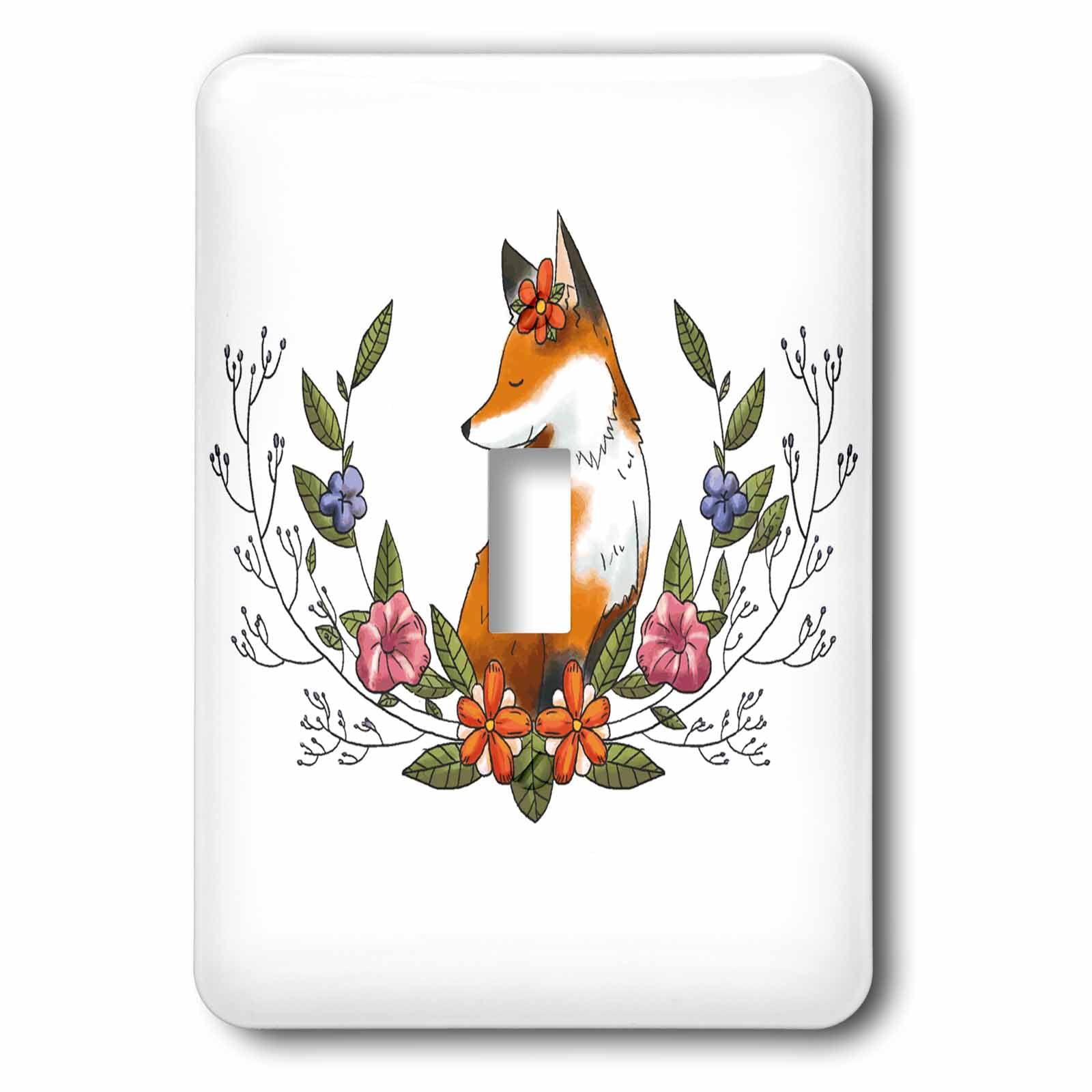 Interrupteur renard floral 3dRose LSP_280310_1 interrupteur baionnette