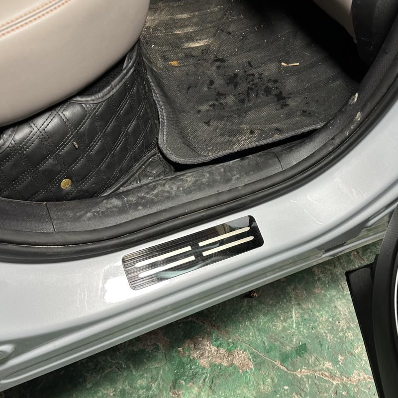 4PCS Car Door Sill Protector for MINI Countryman 2011–2025 2026 R60/F60, Stainless Steel, Scuff Plate, Water Proof, Entry Guard, Anti-Scratch, Easy to Install,C-Black