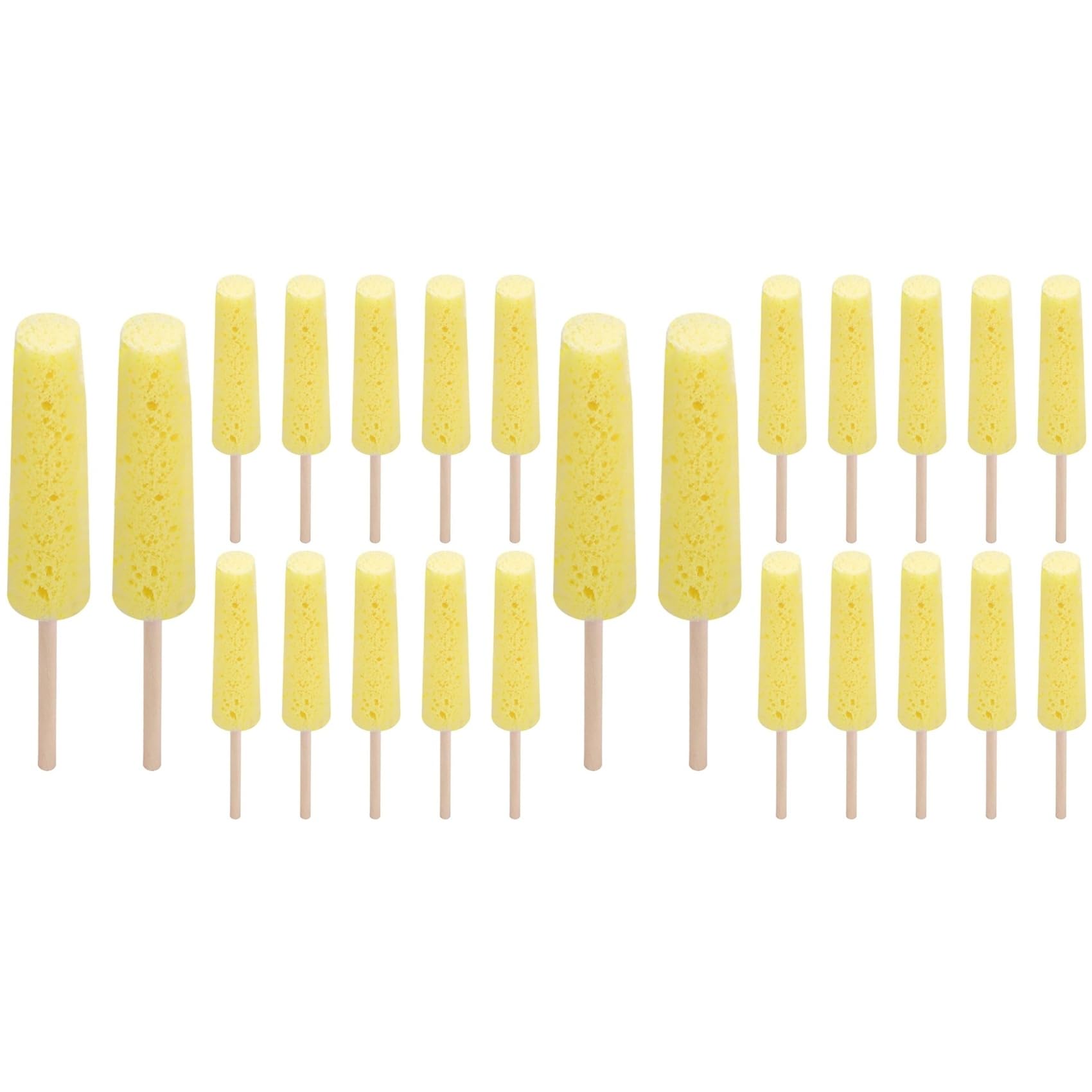 Jnchdghwa 24 Pack Pottery Sponges for Clay, Ceramic Sponge on A Stick Reusable Shaping Trimming Pottery Tools Supplies Yellow