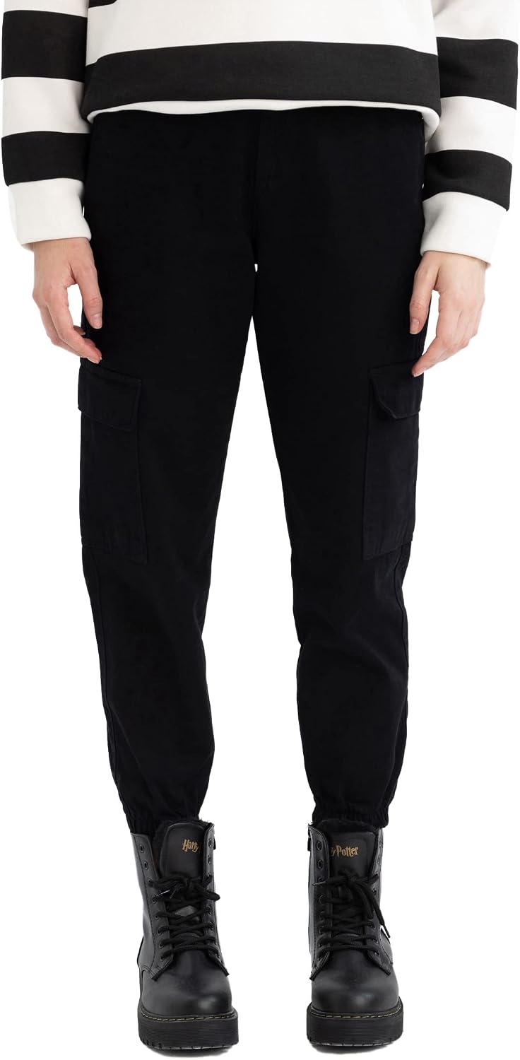 DeFacto Kadın Coool Kargo Jogger Gabardin Normal Bel Pantolon