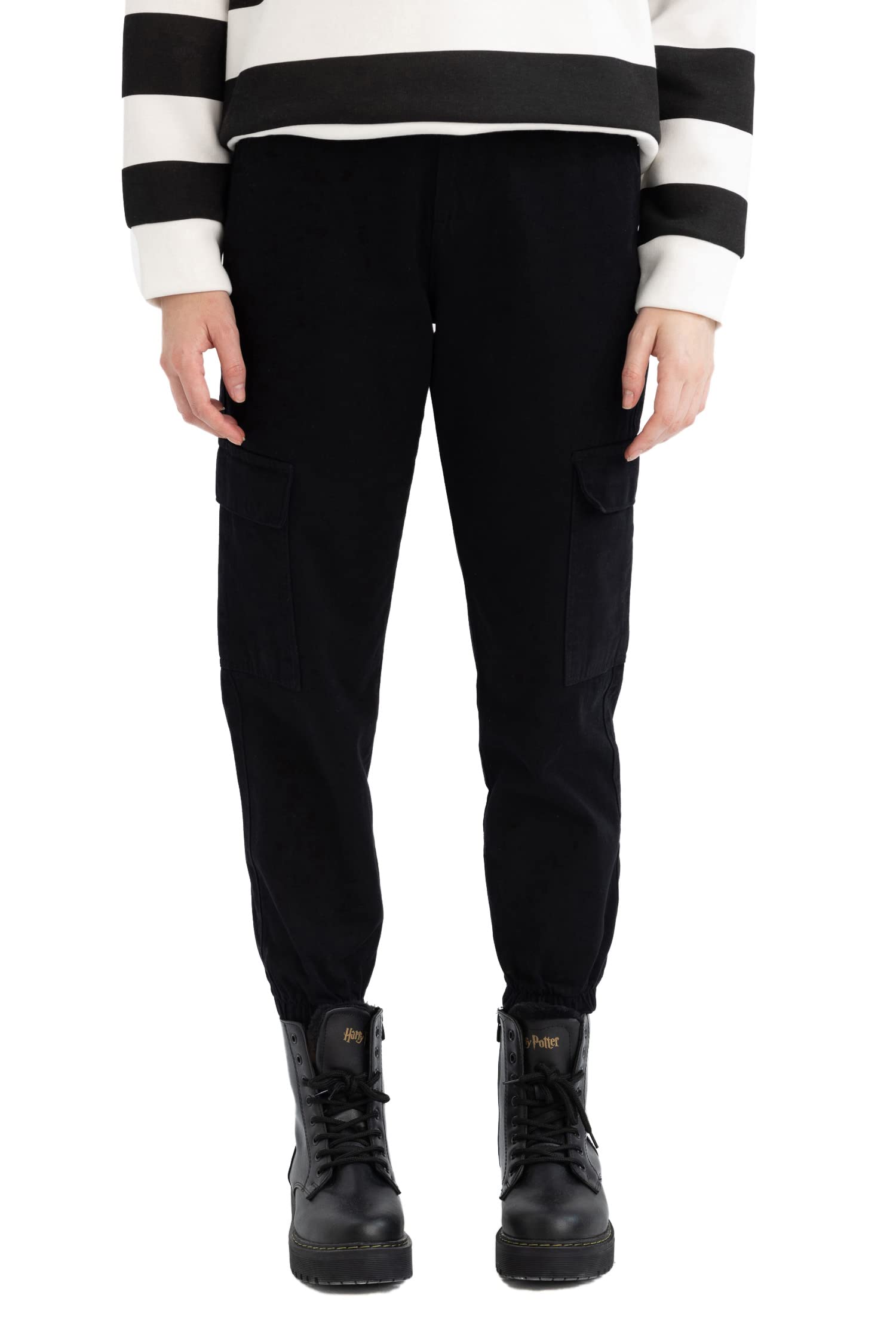 Kadın Coool Kargo Jogger Gabardin Normal Bel Pantolon