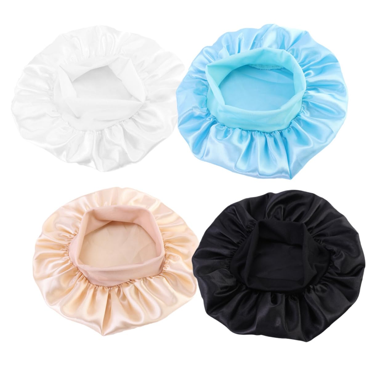 Housoutil 8piezas Gorro Elástico Cuidado Del Cabello Redondos De Color Gorro De Noche Cómodo y Transpirable Para Khaki