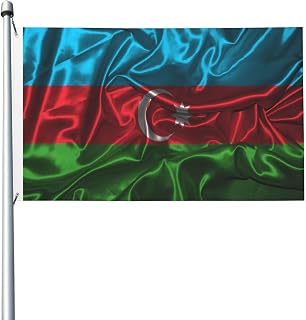 Silk Style Flag Of Azerbaijan Flag 3x5 Ft Double Sided Welcome Yard Home Lawn Decoration Banner