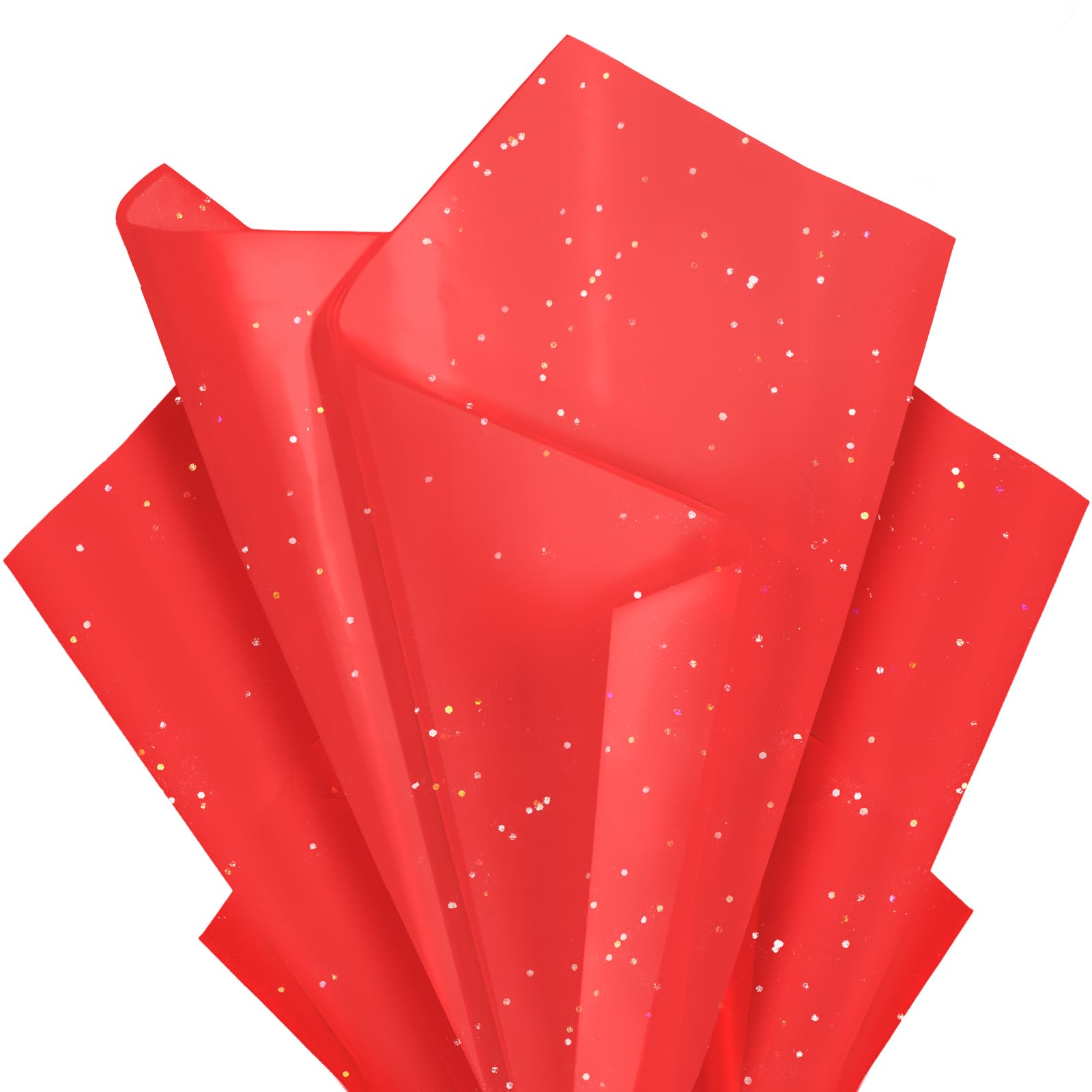 Red Glitter Tissue Paper for Gift Bags 36 Sheets 14x20 Inch - Recyclable Wrapping Paper for Weddings, Birthdays, Party &amp; Festival Decorations DIY Craft Supplies