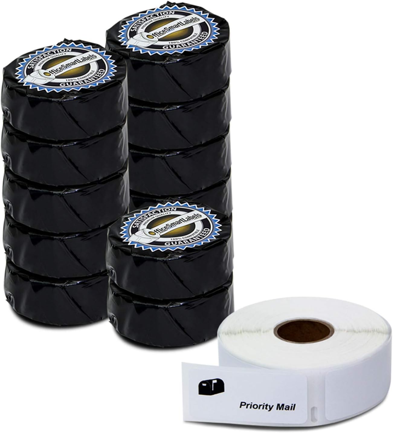 OfficeSmartLabels 1 x 2-1/8 inch Removable Multipurpose Labels, Compatible with 30336 (12 Rolls / 500 Labels Per Roll)