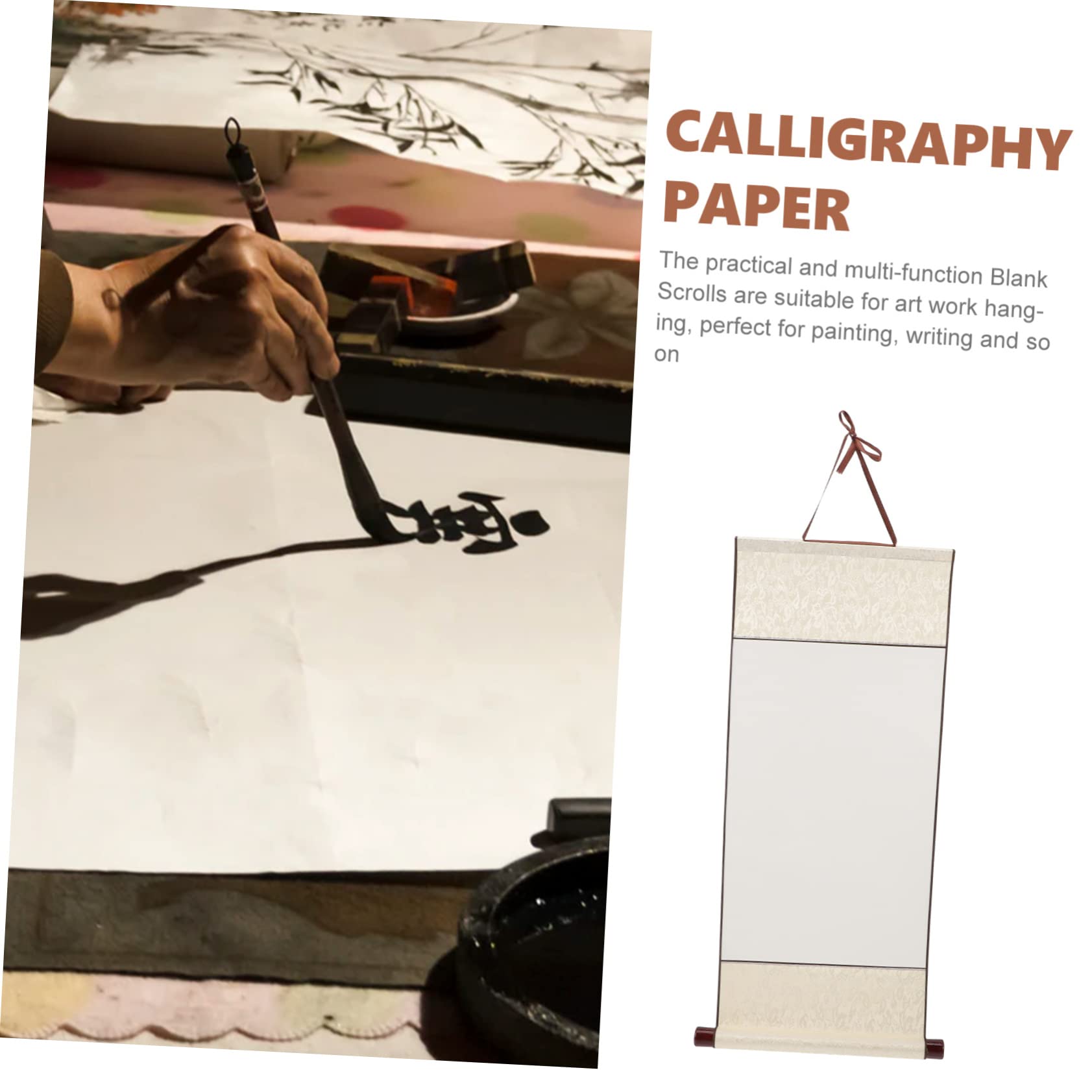 Rouleau en Papier Xuan Solide Parchemin Beige pour Calligraphie Chinoise et Peinture à L'encre