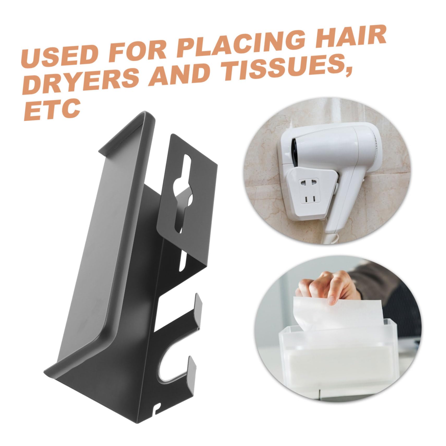 STOBAZA Soporte De Secador De Pelo Pared Organizador De Estante De Almacenamiento para Secador De Pelo y Alisador Diseño y Gun De Limpiar y Ahorrador De