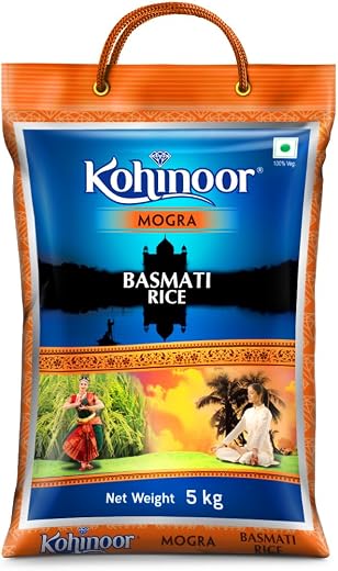 Kohinoor Mogra Rice 5Kg | Premium Mogra Rice | Long Grains & Rich Aroma | Ideal for Daily Meals | Pack of 1