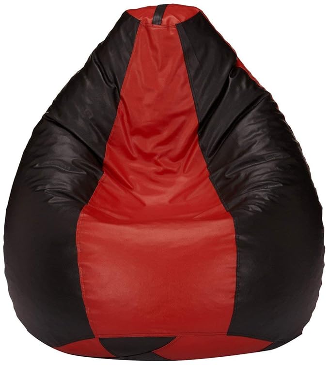 Sattva Classic XXXL Bean Bag Cover Without Beans - Black Red