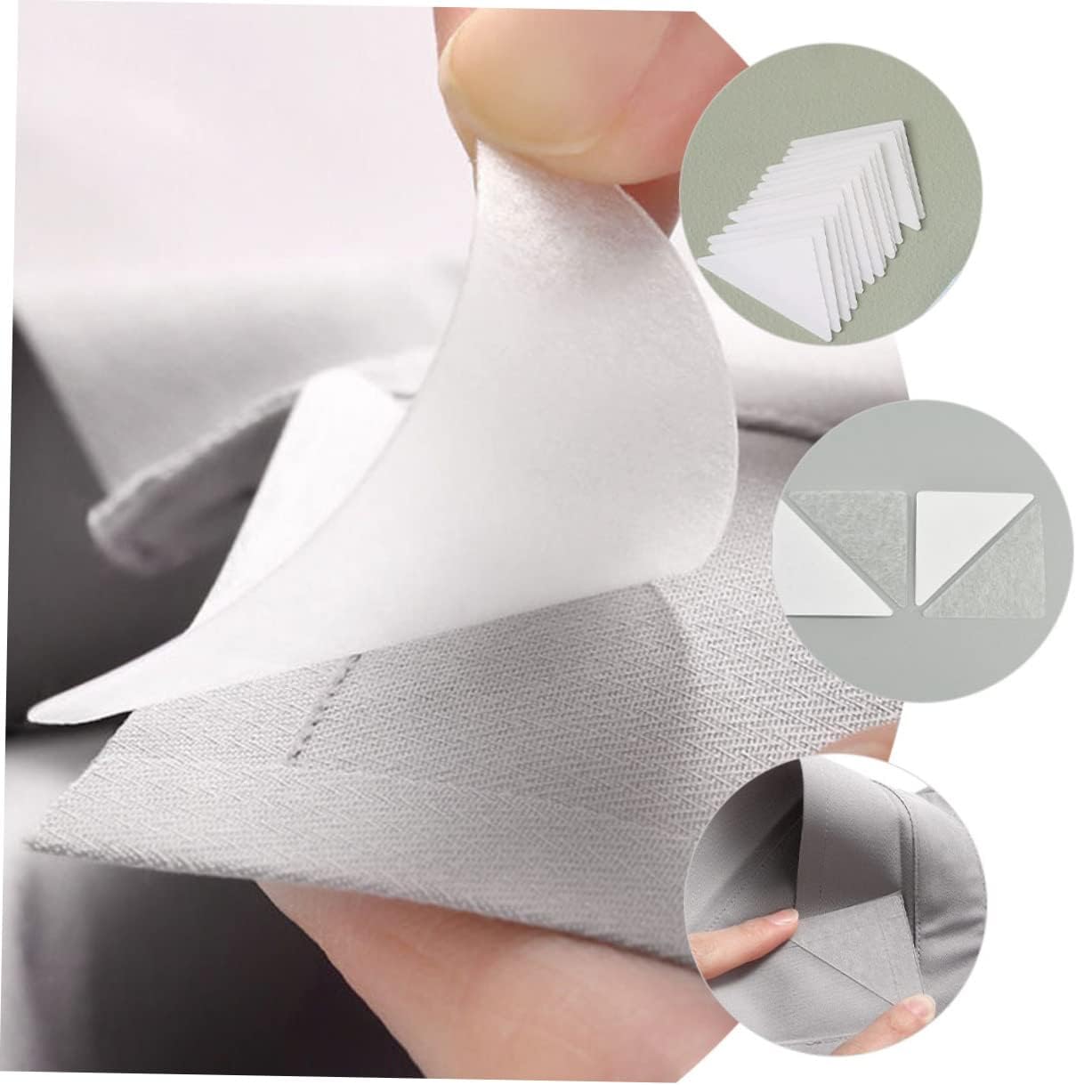 120 Pcs Collar Stays for Men's Dress Shirts Triangle Plastic Collar Inserts Peel Stick for Dress Shirts No Curl Edge Easy to Use