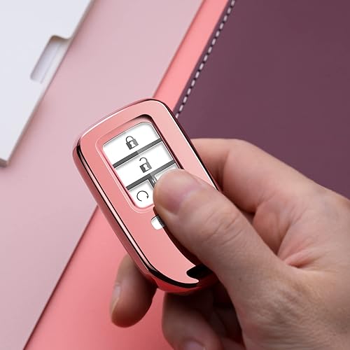 Miniatura 6 de ZSPDACC Compatible con Honda - Funda para llavero de automóvil, de poliuretano termoplástico, protector de llavero compatible con Civic Accord Pilot