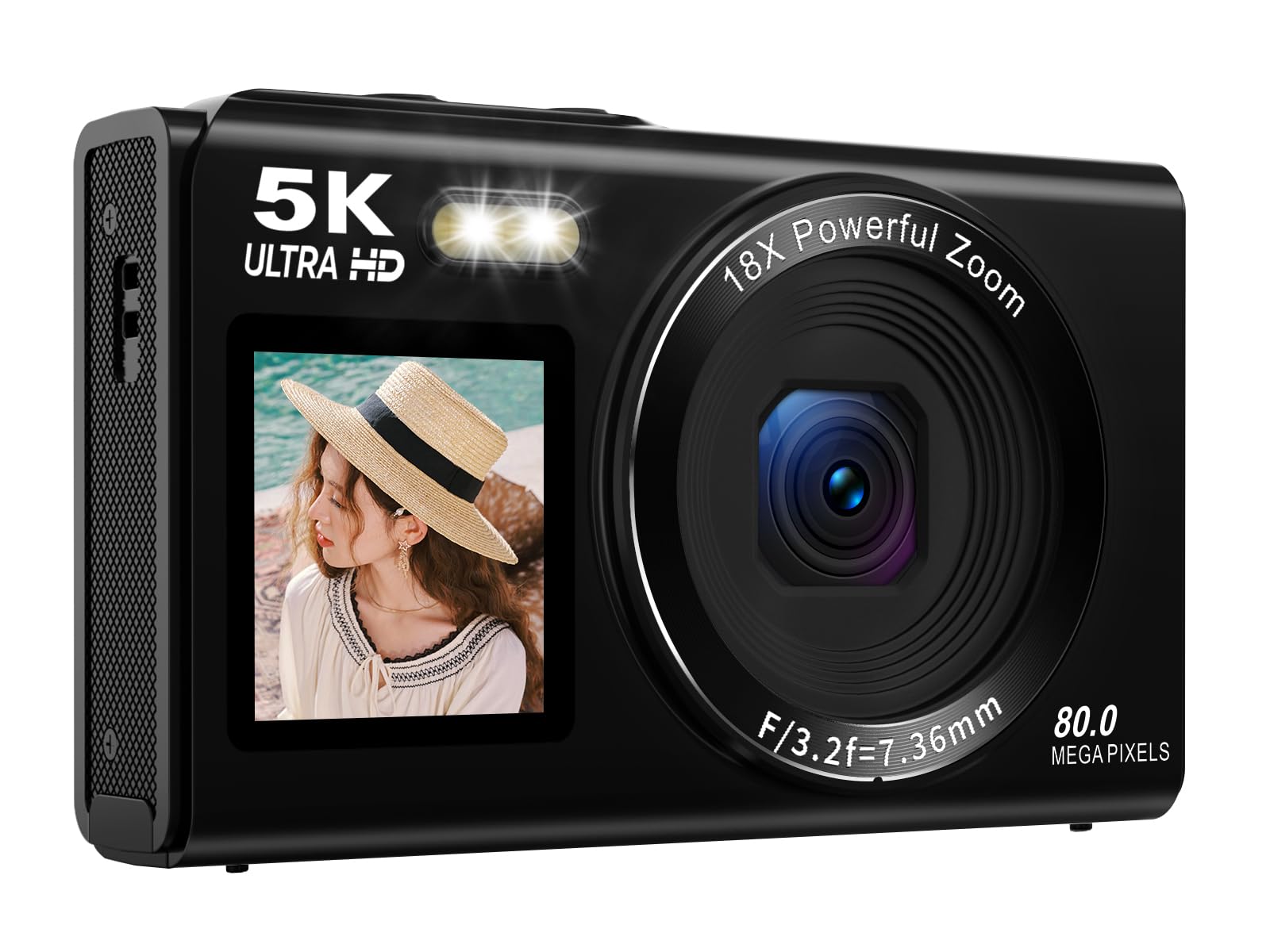 新品未使用 AiMike デジカメ 5K デジタルカメラ WiFi転送機能 黒 Amazon | AiMike 5K デジカメ スマホに送れる デジタルカメラ WIFI転送