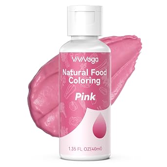 Natural Food Coloring Gel, 40 Milliliters Pink Dye-Free Food Coloring No Artificial Dyes, Non-Toxic, Natural Food Dye for Icing, Frosting, Cake Decorating