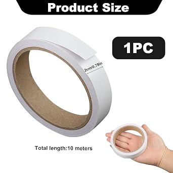 20mm x 10m Worktop Edge Banding, White Edging Tape Self-Adhesive