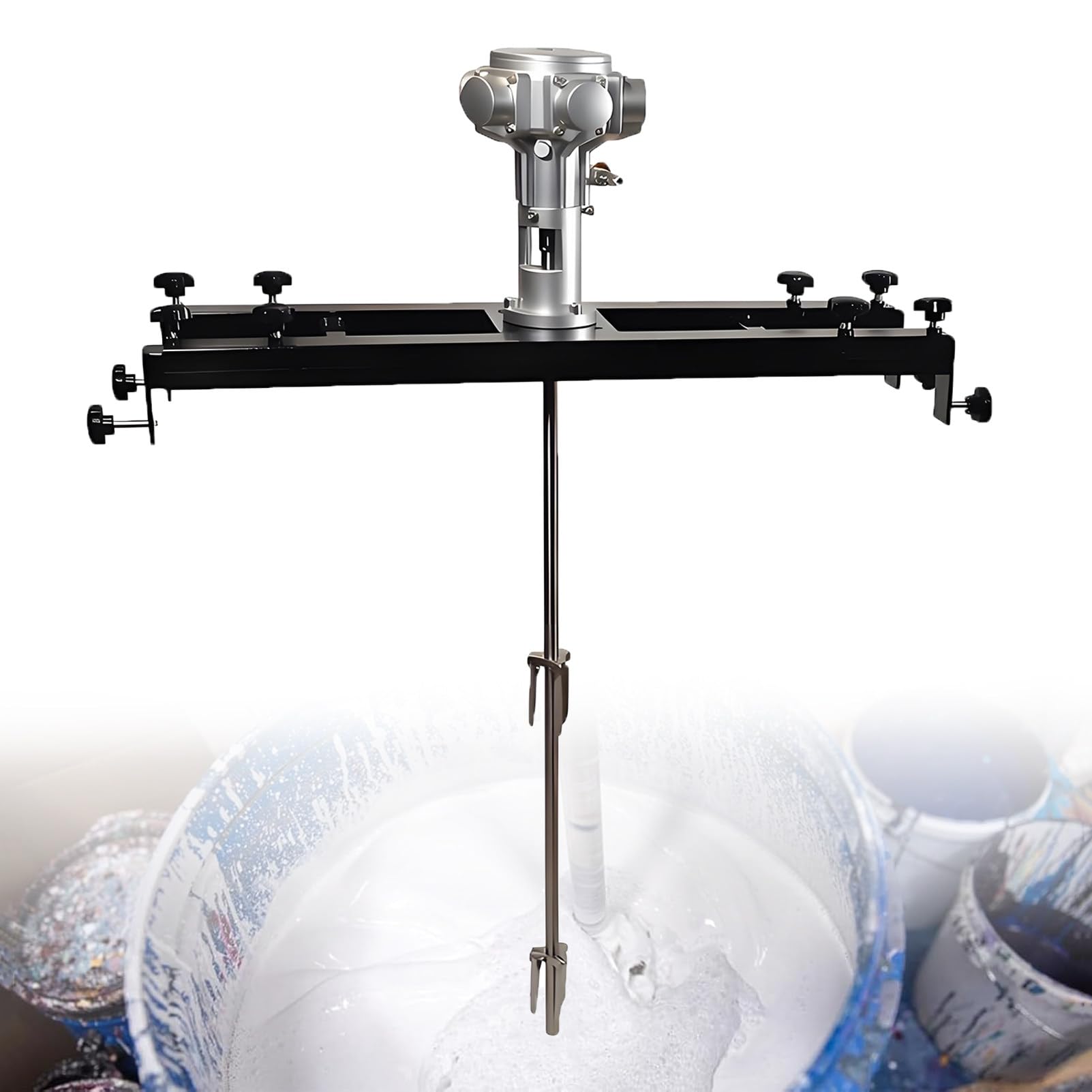 Epygnom Multicolor Ibc Tote Mixer Agitator, 265 Gallon Pneumatic Paint Mixer With Folding Propeller And Telescopic Frame, Tank Mixer Machine For Ink Resin Adhesive Che-Mical Dissolution 3/4Hp-Small5cylinder