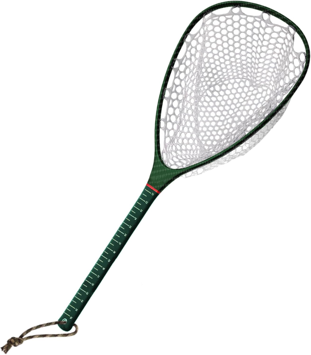 Riverruns Carbon Fiber Landing Net - Fly Floating Fishing Net with Soft Rubber Trout Net and Measuring Lines on The Handle - Lightweight and Durable