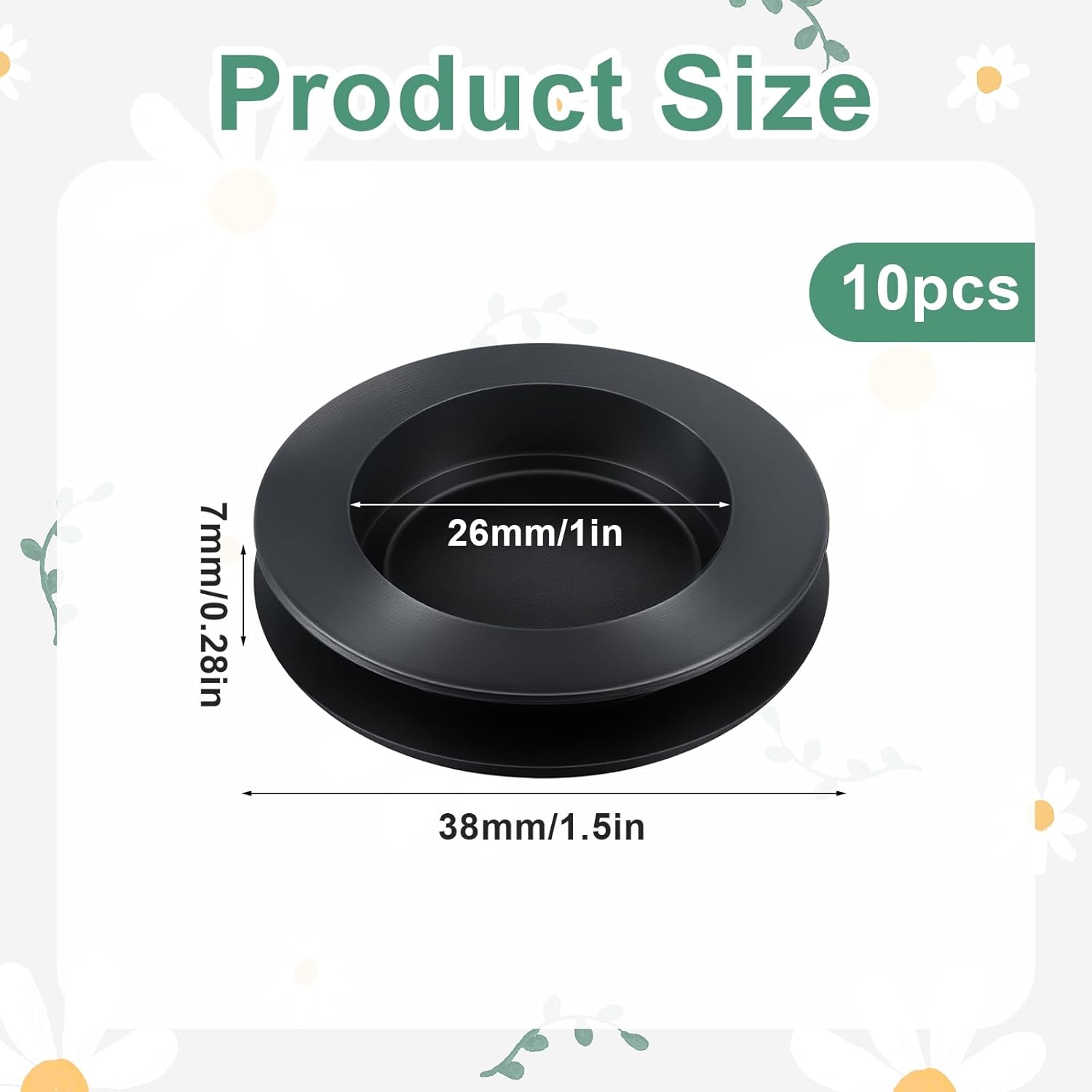 10 Pcs Piggy Bank Plug Saving Box Stopper Replacement Bulk Rubber for Money Saving Box(1.5'' Outer Diameter, Black)