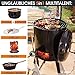 BRAST® Eintopfofen mit Grillfunktion Ofen Kugelgrill Barbecue Grill Outdoor-Küche Gulaschkanone Suppenkessel Hähnchenbräter Ungarischer Gulaschkessel aus Stahlblech emailliert Dreibein inkl. Zubehör