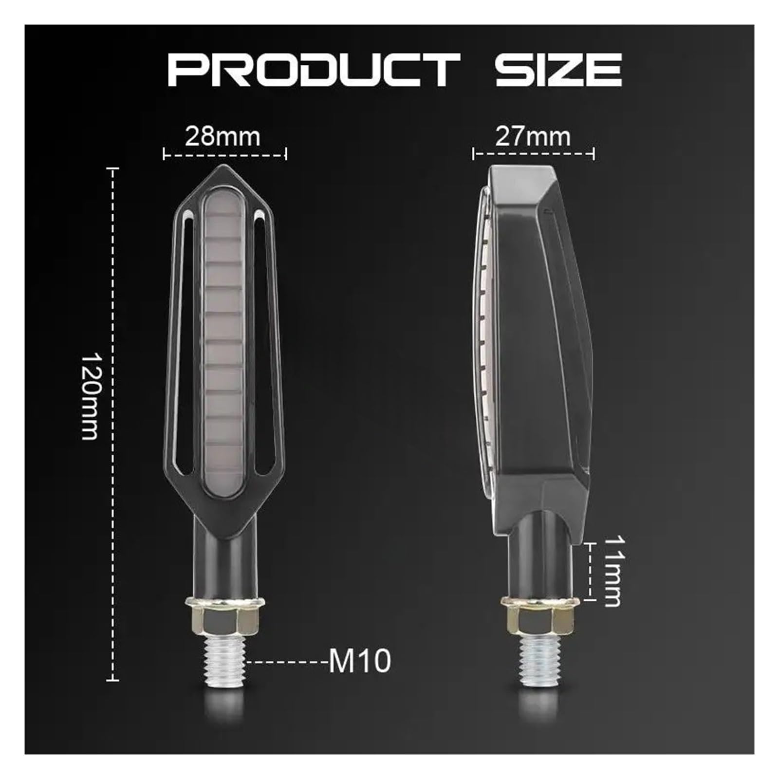 Fanale posteriore per moto Indicatore LED 10mm Moto Luci Per Ambra Anteriore Posteriore Lampeggiatore Fanale Posteriore Fanale Posteriore Bianco DRL Lampeggiatore Rosso