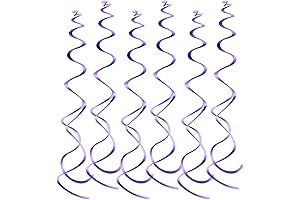 Purple Streamers Spiral Swirls Decorations for Birthday, Graduation, Holiday