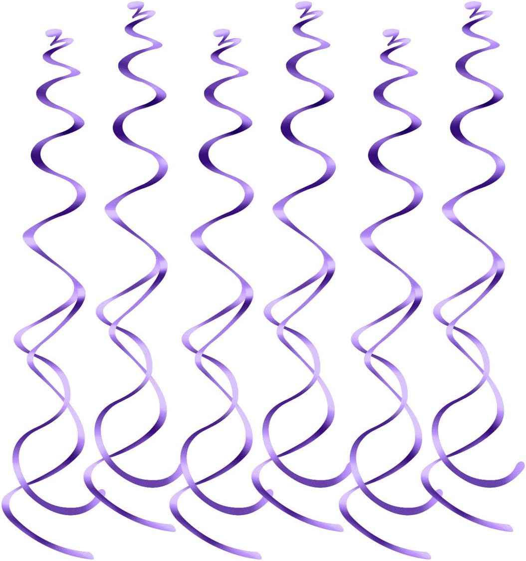 Easy Hang Spiral Ceiling Decorations - 12 Pack with Hooks, 74cm PVC Swirls for Instant Birthday, Wedding & Party Decor, Tool-Free Setup