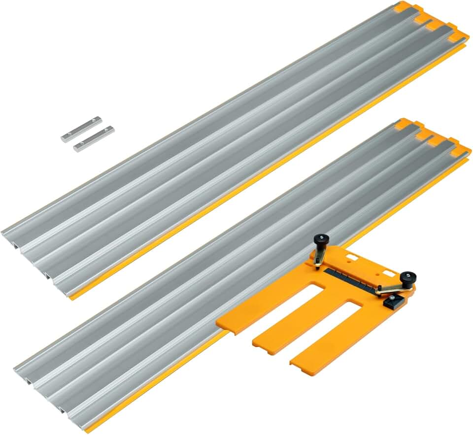 POWERTEC Sistema de trilho de guia de serra circular de 53 polegadas – Guia de corte e corte cruzado de precisão para produtos de folha, compensado, painéis e carpintaria DIY (72094)