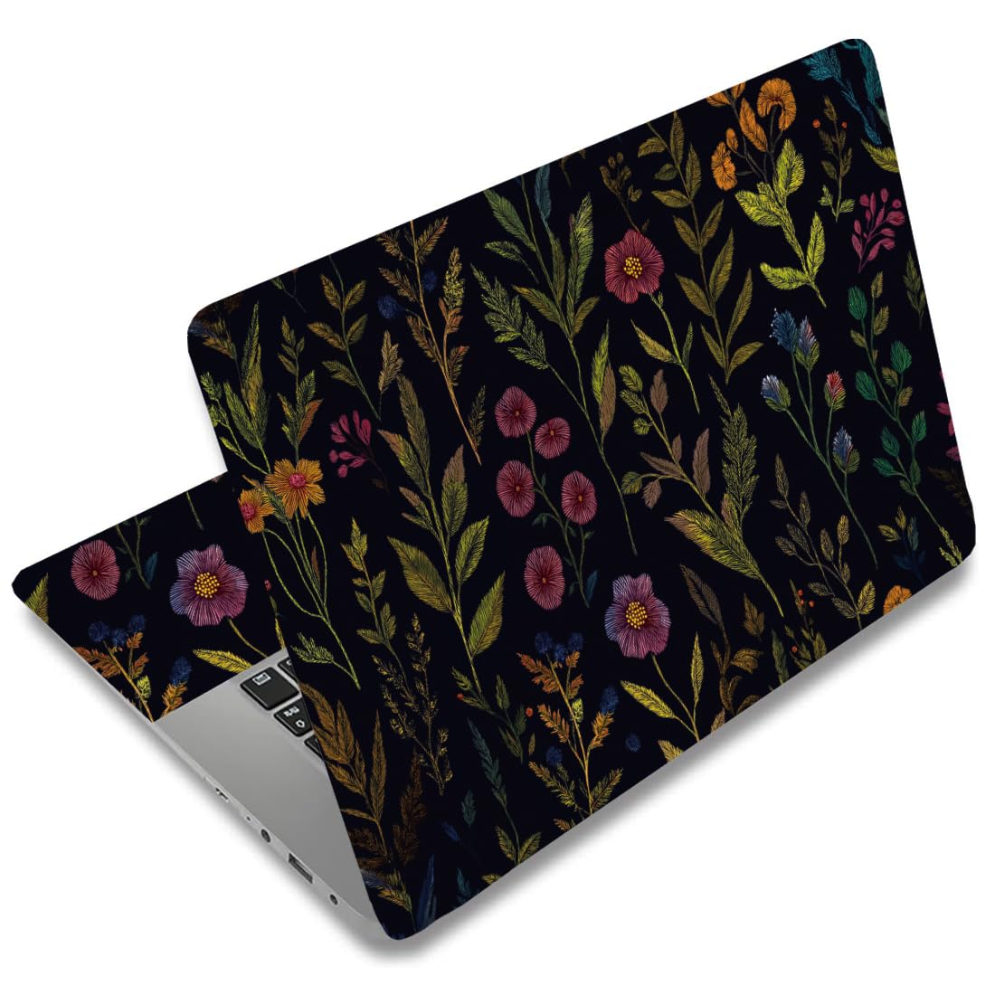 SUPERDANT Laptop Notebook Skin Sticker Cover Decal Laptop Protector Notebook PC Computer Art Protector Universal Notebooks Art Decal Fits 12" 13" 13.3" 14" 15" 15.4" 15.6 inch Embroidery Flowers