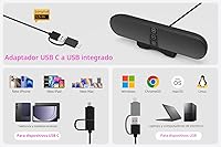 Vista 3 de Altavoces de computadora para monitor de computadora de escritorio, enchufe USB, con cable, barra de sonido de computadora para PC, altavoces