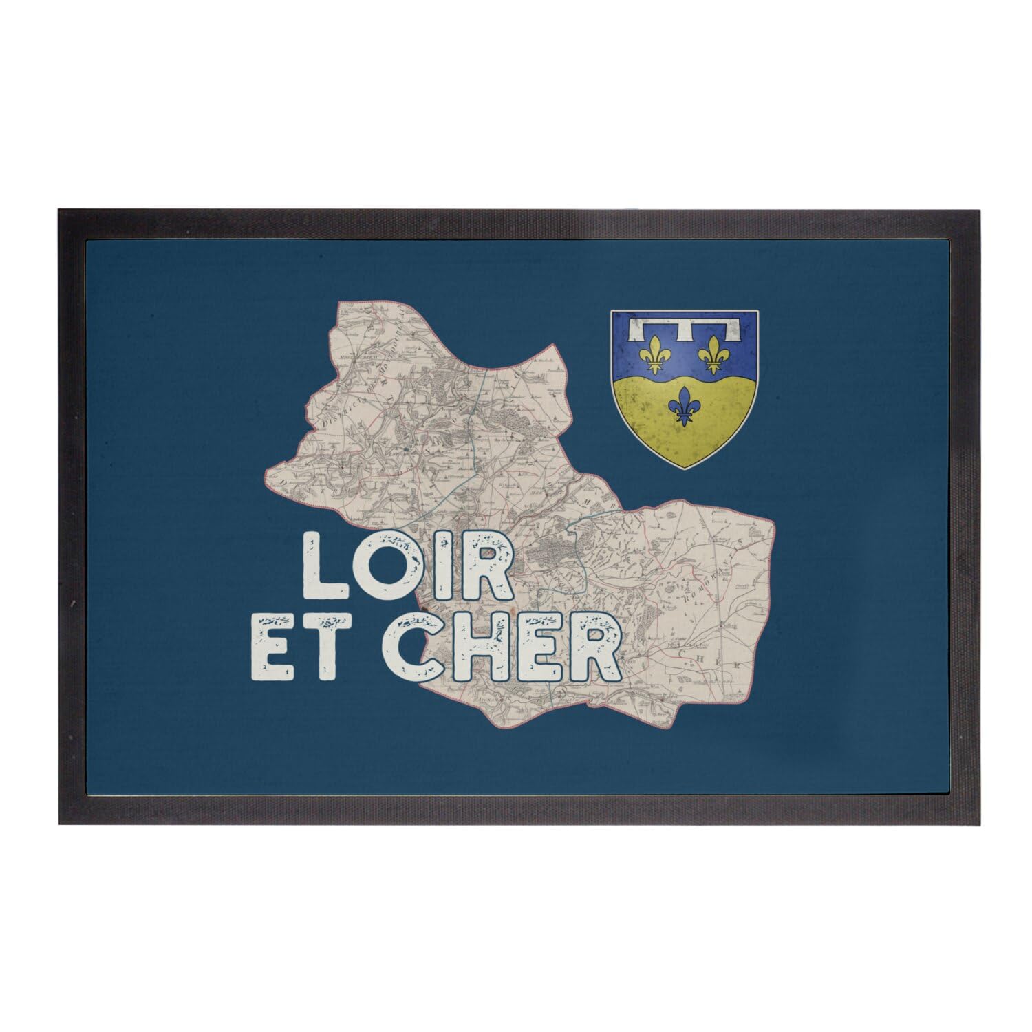 Paillasson Bleu Blois pour retrouver le charme de la carte ancienne du Loir et Cher 41