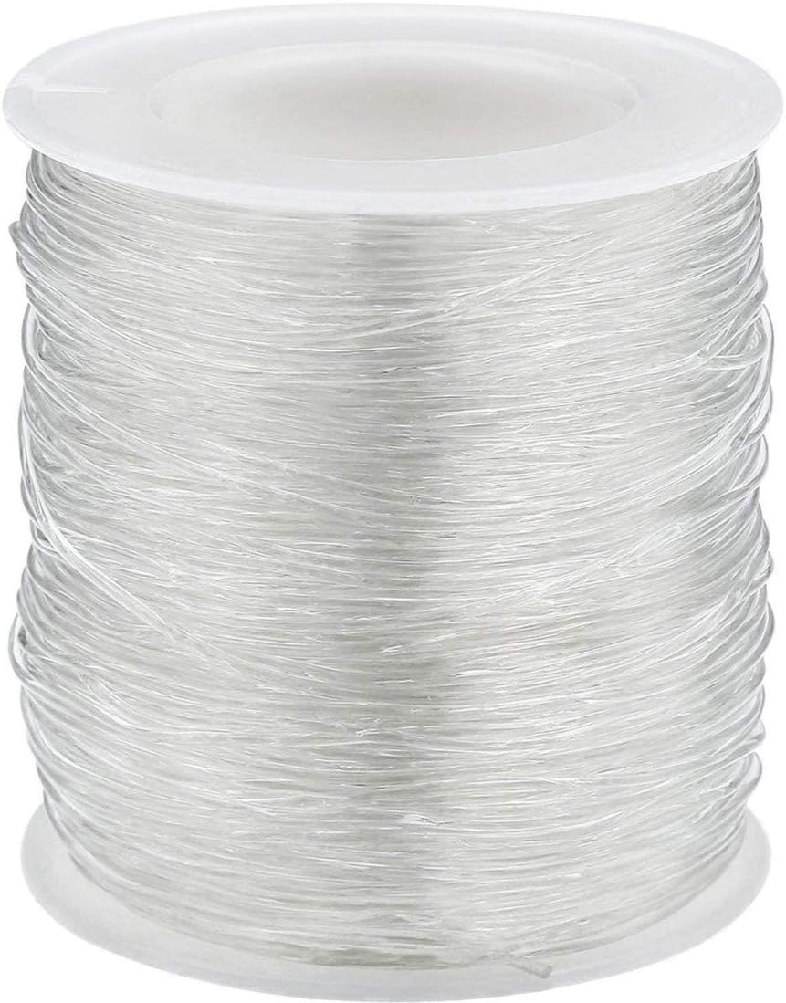 DIY Crafts Pack of 1 Roll, Beading Cords & Threads, Roll Stretchy Roll White Elastic Clear Beading Thread Stretch Polyester String Cord (60 Meters(Pack of 1 Roll, Beading Cords & Threads)