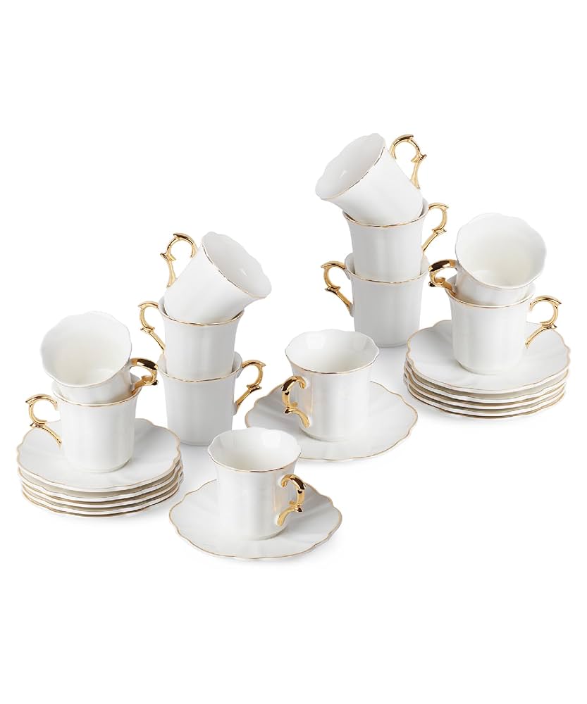 Amazon.com | BTaT Espresso Cups and Saucers, 3 oz, Set of 12