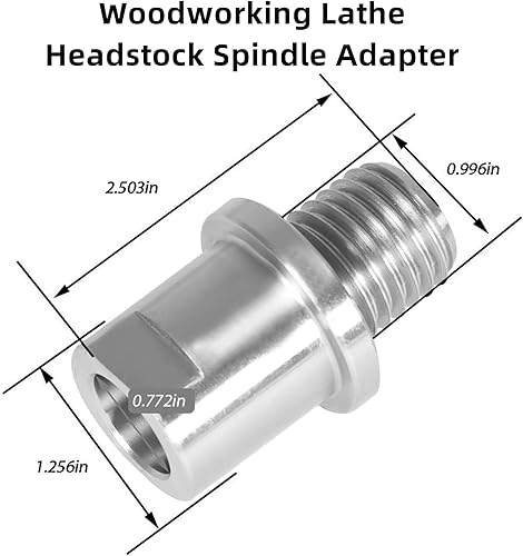 Miniatura 2 de waltyotur Adaptador de husillo de cabezal de torno para carpintería, convierte 34 pulgadas x 10 TPI a 1 pulgada x 8TPI adaptador de husillo de