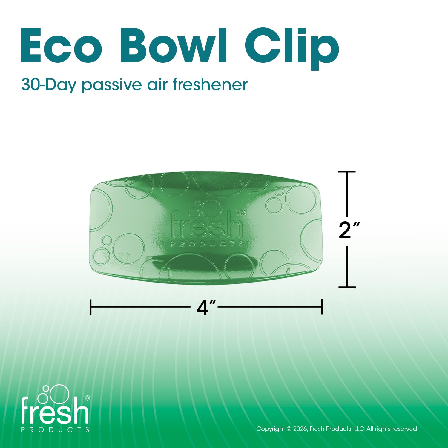 Fresh Products Eco Bowl Clip, odświeżacz powietrza, odświeżacz do toalety, odświeżacz do śmieci, bez chemikaliów, naturalne oleje, dyskretny - ogórek melon, zielony, wyprodukowany w USA, 12 szt