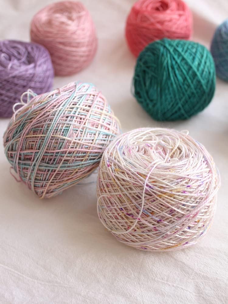 Lotus Yarns Silk 8 Soft Shiny Lace Weight Yarn, Cool and Skin Friendly with its Breathable Character Handpainted Yarn, Perfect for Summer Knitting and Crocheting 3.5oz (01)