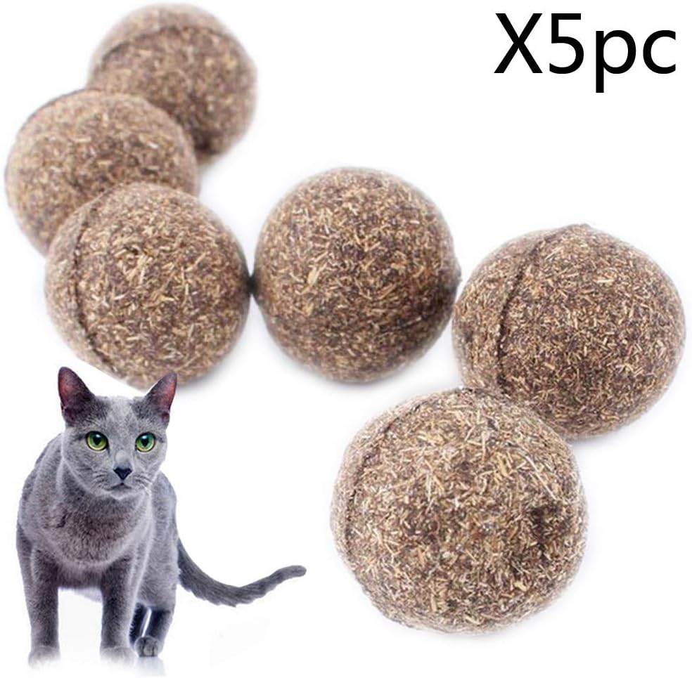 YSYANG Catnip Ball Cat Play Toys Teeth Chews Cleaning Healthy Remove Bad Breath Entertainment Lollipop