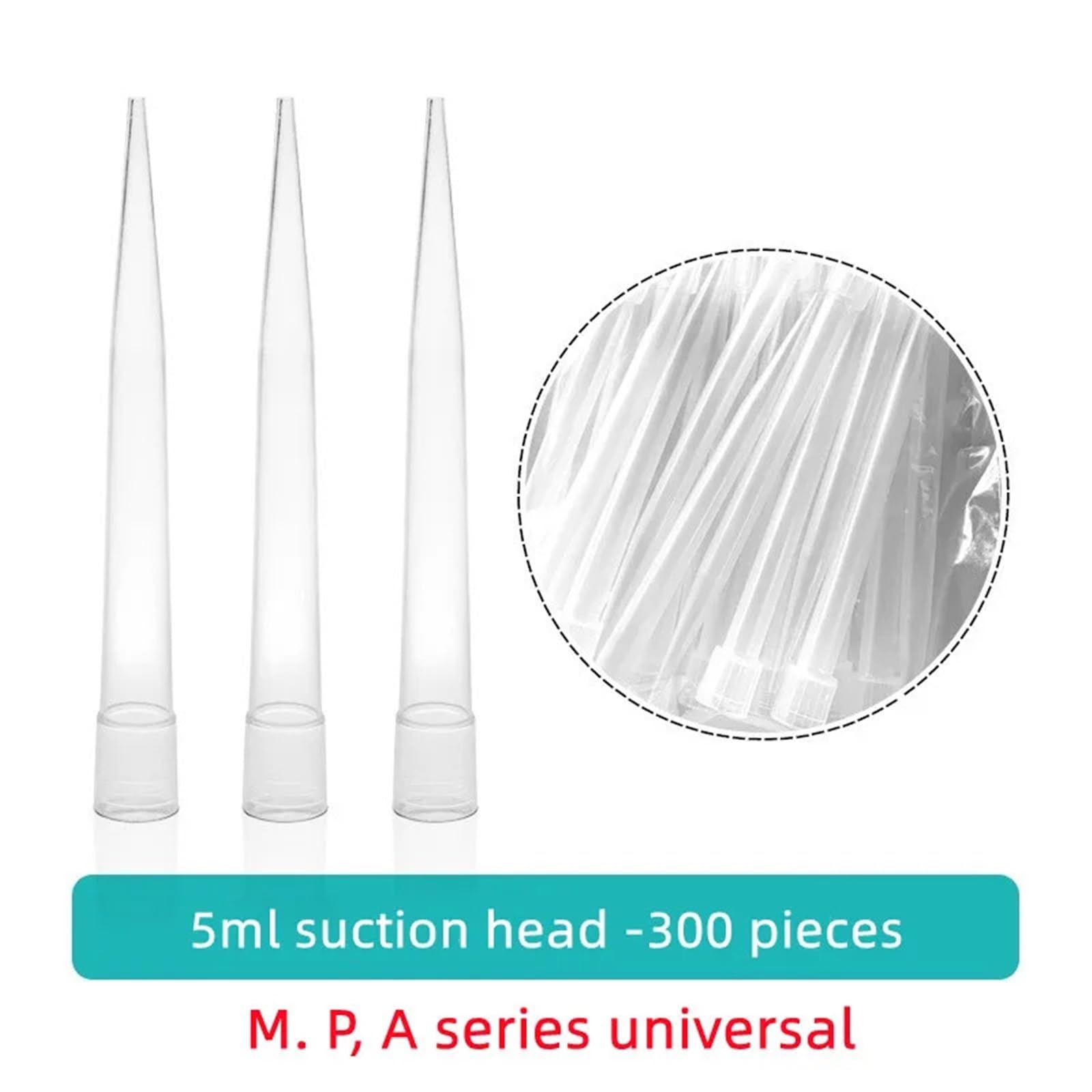 Lab 10ul 200ul 1000ul 5ml 10ml PP Plastic Pipette Tips For Microbiological Test Pipettor Tips/Disposable Pipette Tip (Size : 5ml-300 pcs)