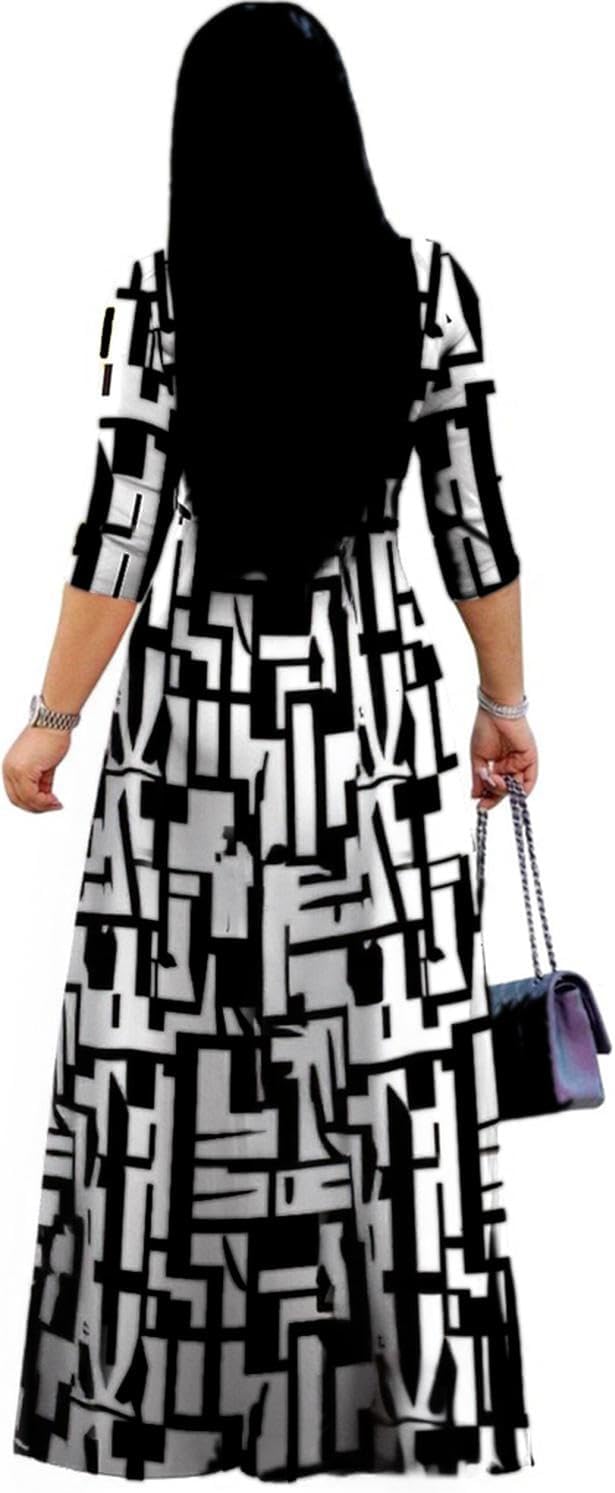 Maxi Dresses for Women Long Dress Casual V-Neck Loose Prom Dresses All Seasons - Image 2