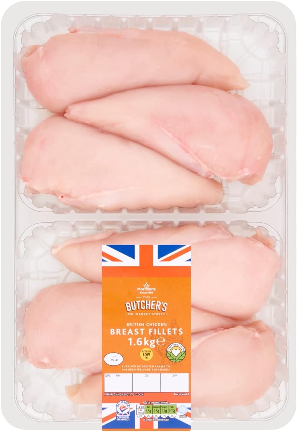 Morrisons Market Street British Chicken Breast Fillets, 1.6kg