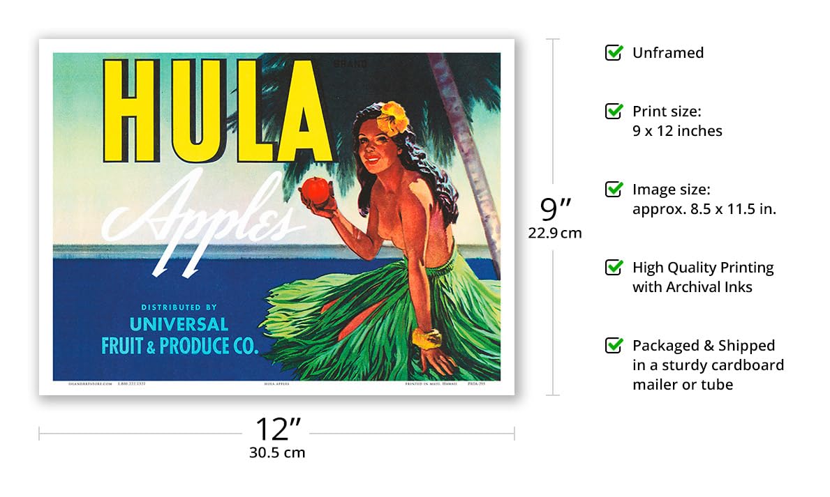 Amazon.com: Hula Brand Apples - Hawaiian Hula Girl - Universal