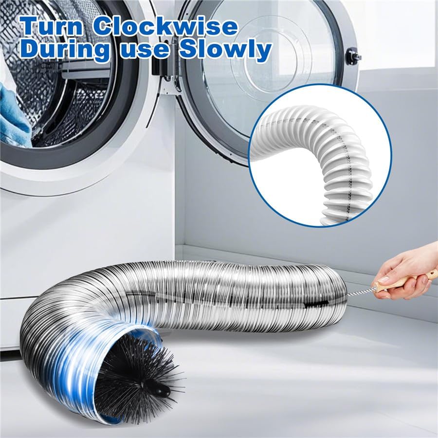 Dryer Vent Cleaner Kit Clothes Dryer Lint Brush Vent Trap Cleaner Home Essentials - 30" Extra Long Flexible Vacuum Clothes Dryer Lint Trap Vent Cleaning Refrigerator Coil Brush (1) image 4