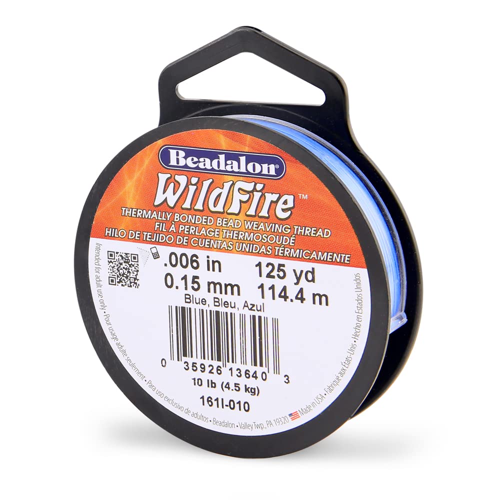 Fil à perles Bleu Beadalon Wildfire anti-effilochage .006 pour tissages robustes
