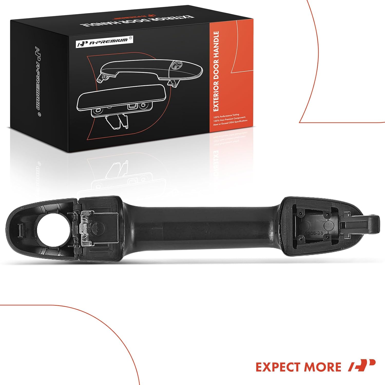 A-Premium Front Left Driver Side Exterior Door Handle with Keyhole Compatible with Kia Soul 2011 2012 2013, Smooth Black, Replace# 82651-2K50000, 82652-2K510