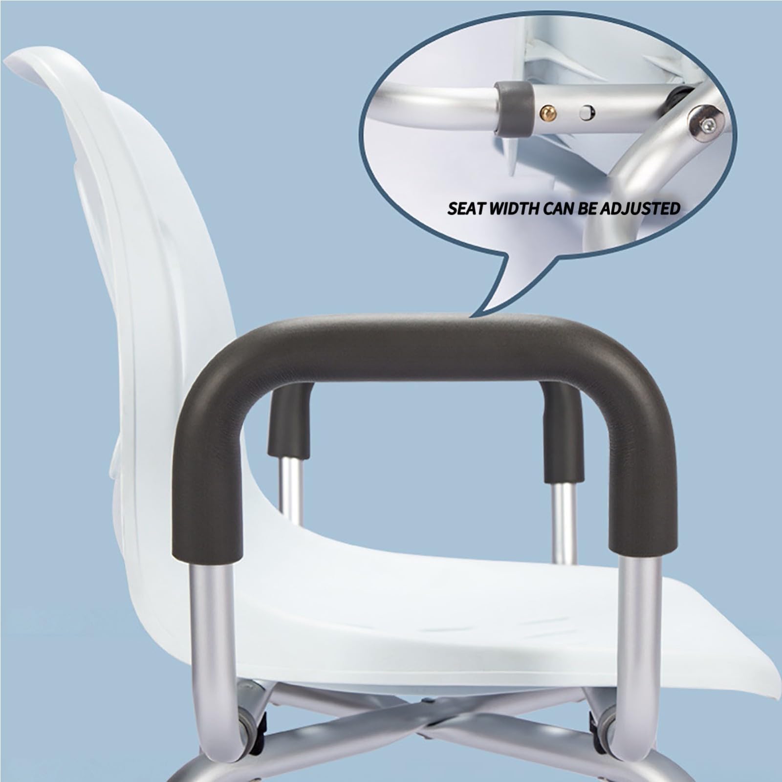 Silla De Ducha Asiento De Ducha Silla De Baño Taburete De Ducha Antideslizante Asiento Regulable En Altura Silla De Baño con Respaldo Y Reposabrazos, Taburete De Baño, 136Kg