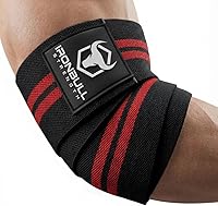 Vista 8 de Coderas para levantamiento de pesas (1 par) - Coderas elásticas de 50 pulgadas para levantamiento de pesas - Soporte de codo para press de banca