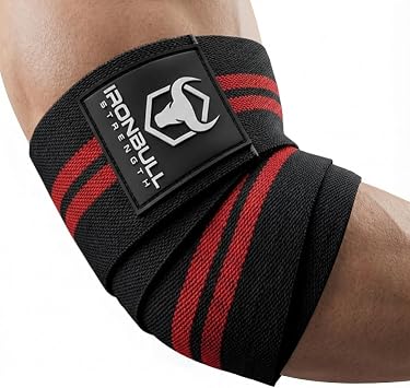 Elbow Wraps for Weightlifting 1 Pair - 50" Elastic Elbow Braces for Weight Lifting - Elbow Support for Bench Press, Powerlifting, Fitness, Gym Workout - Gym Elbow Straps Weightlifting - Elbow Compression Strap Brace