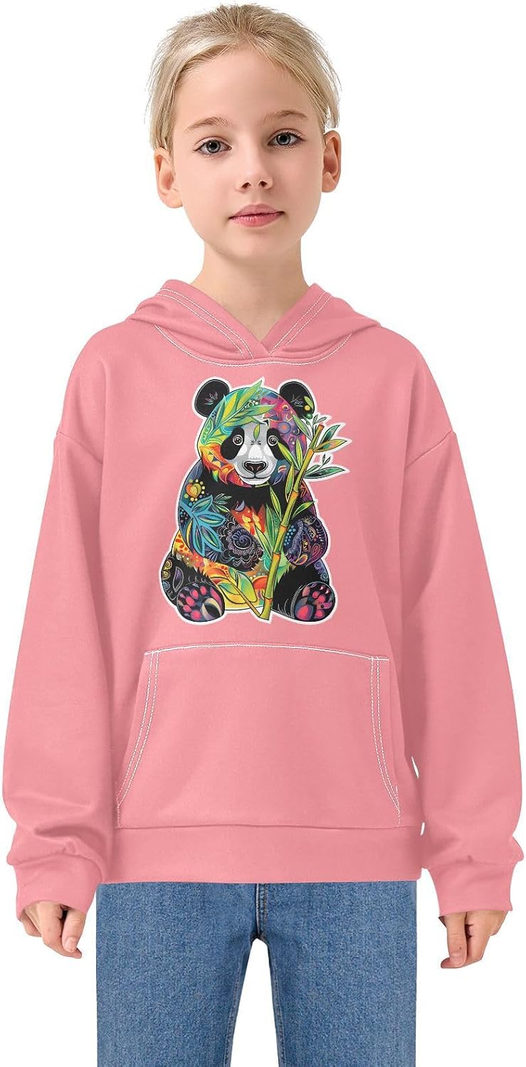 ALAZA panda Boho Hoodies Sweatshirt for Boys Girls Kids Hooded Pullover Top