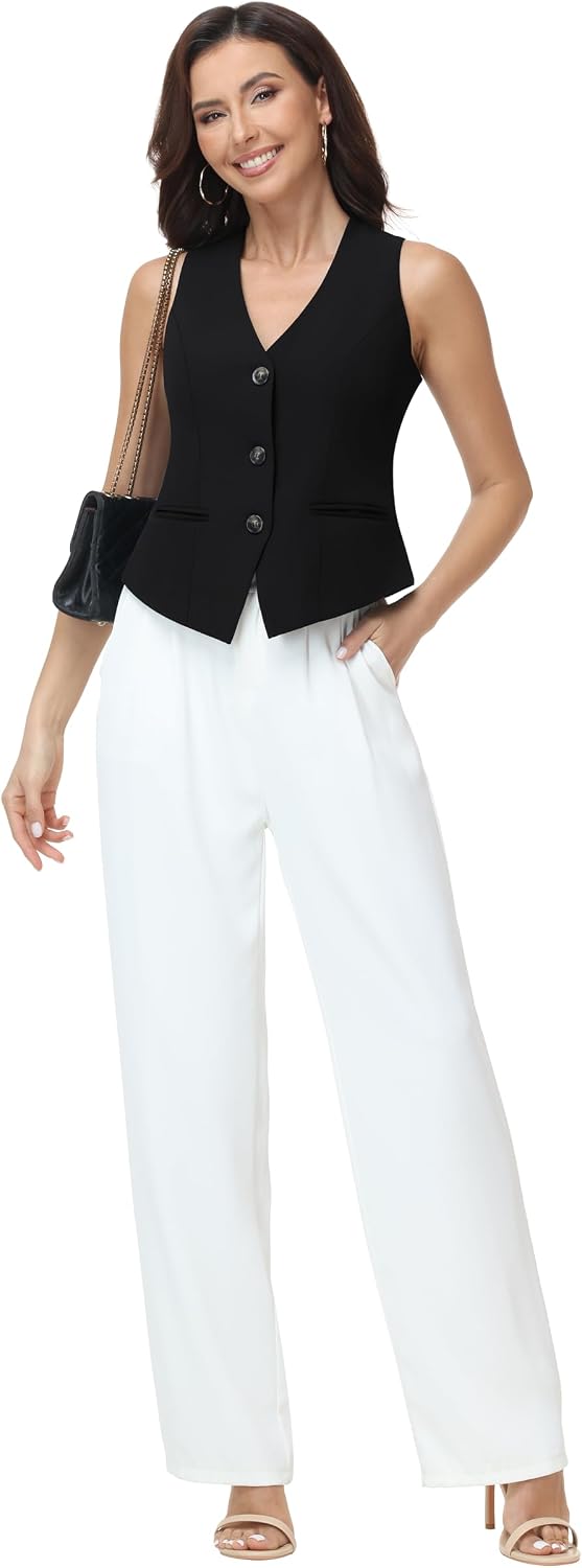 Vest Tops for Women Sleeveless | V Neck, Button Down, Suit Vest, Waistcoat, Dressy Casual