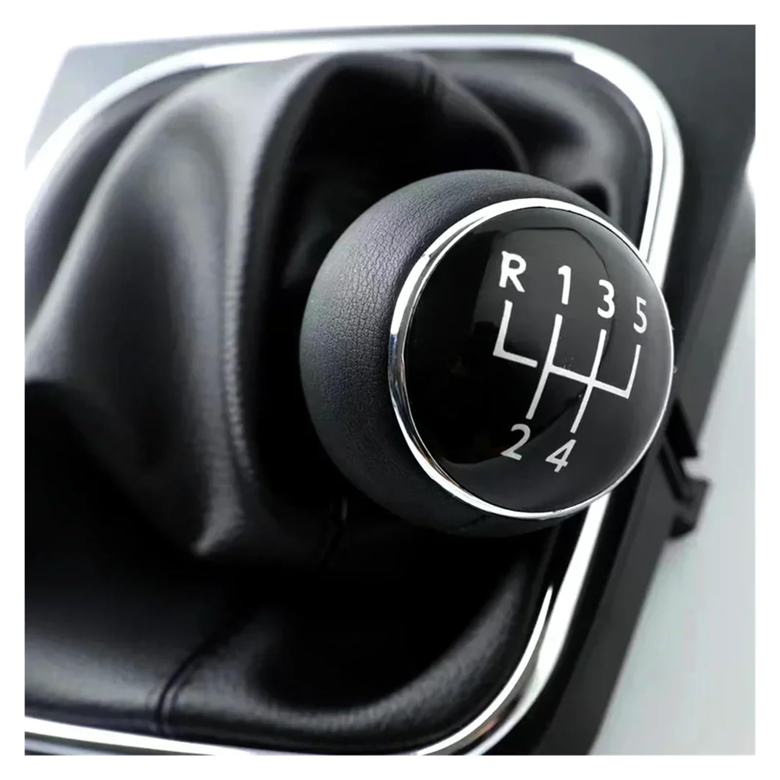 Kunyos Leather 5 Speed Suit Gear Knob For Vw For Golf 5 V Mk5 Mk6 For Jetta R32 2004-2014 Black Upgrade