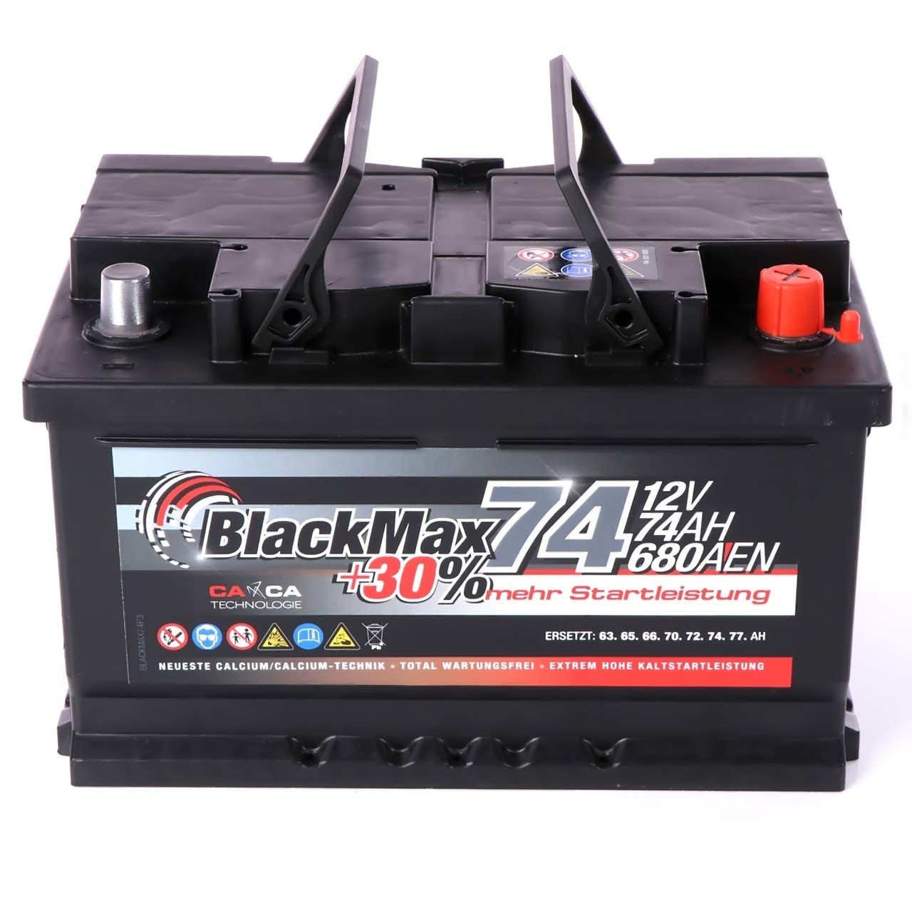 PKW Batterie Autobatterie 12V 74Ah BlackMax Starterbatterie statt 70Ah 72Ah 75Ah